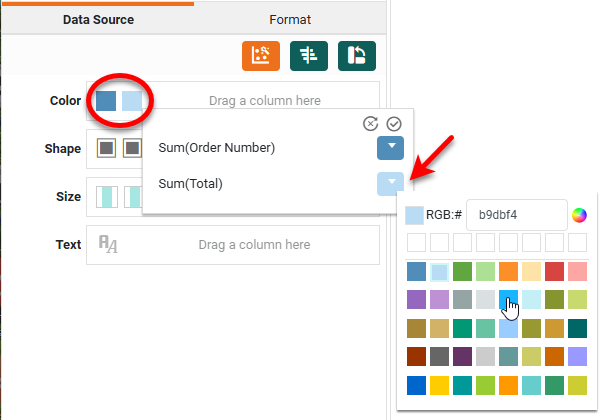 press Edit Color Shape or Size button