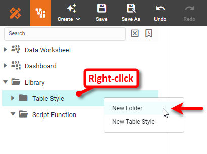 press Actions and select New Folder