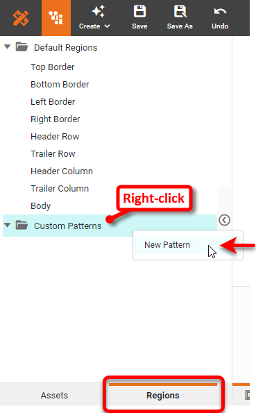 press Actions and select New Pattern