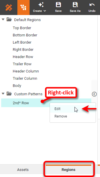 right-click pattern and select Edit