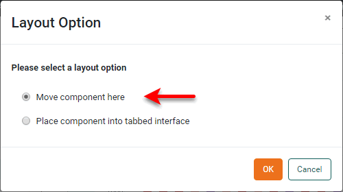 drag text component into dashboard