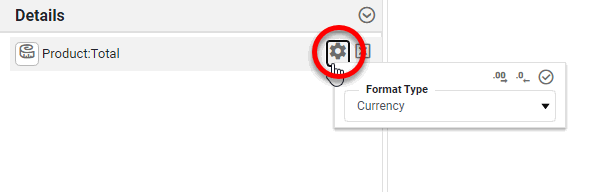press Format to select field format