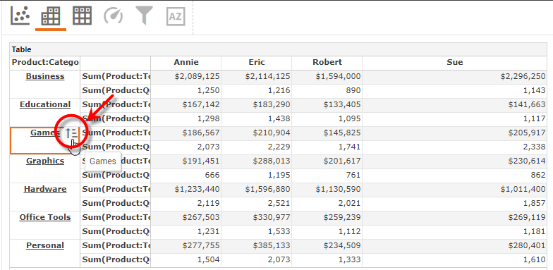 press Sort on column header
