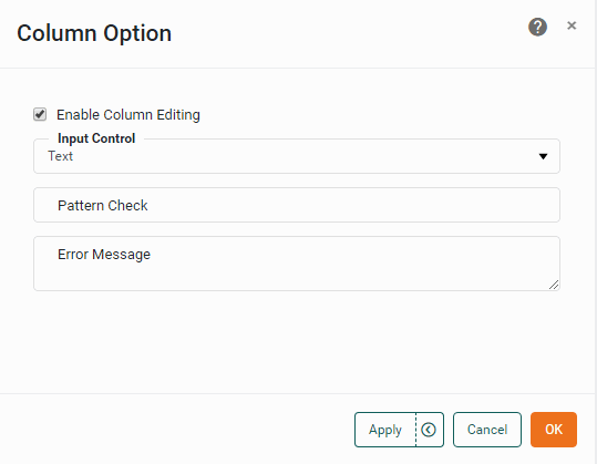 text editor with pattern check and error message